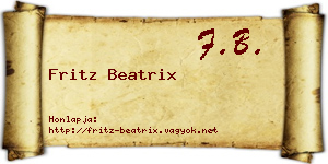 Fritz Beatrix névjegykártya